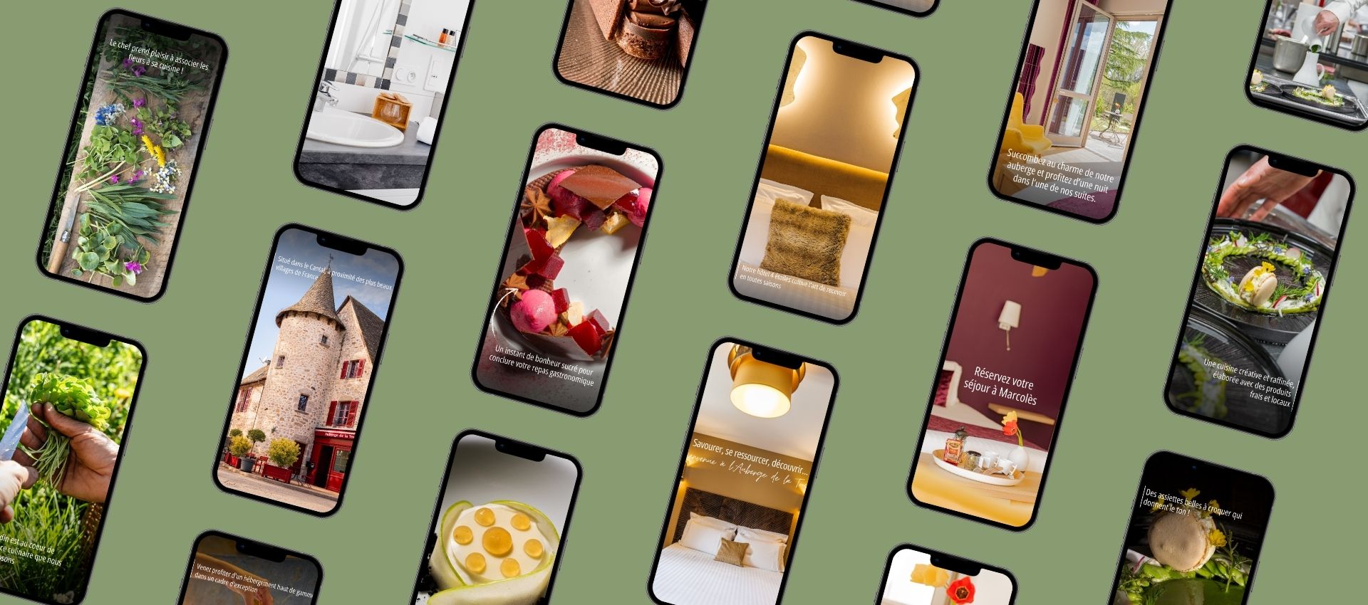 mockup avec contenus photo et vidéo de nos clients hôteliers et lifestyle